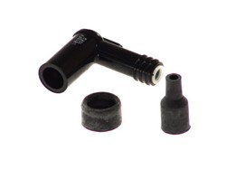Spark plug pipe LB10FF 8359, angle 90°, spark plug thread 14mm, housing material Ebonite, spark plug cap colour black