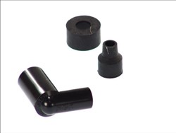 Spark plug pipe LZEH 8760, angle 90°, spark plug thread 10/12/14mm, housing material Ebonite, spark plug cap colour black