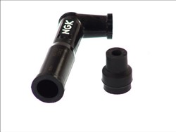 Spark plug pipe XD10F 8442, angle 102°, spark plug thread 10/12mm, housing material Ebonite, spark plug cap colour black