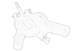 Cooling system thermostat (in housing, with sensor) fits: FORD FOCUS IV, GALAXY III, KUGA III, MONDEO V, S-MAX; FORD USA EDGE 1.6D/2.0D 09.14-