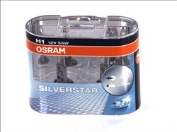 OSRAM H1 12V 55W bulb SILVERSTAR +50% Light 2pcs_0
