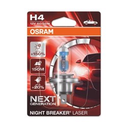 Žarulja H4 halogen Night Breaker Laser (blister, 1 kom., 12V, bijelo, 60/55W, tip gedore P43T; do 150 m dug svjetlosni snop; do 150% više svjetline; do 20% jače svjetlo