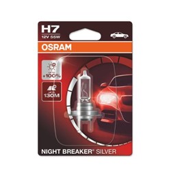 Žarulja H7 halogen Night Breaker Silver (blister, 1 kom., 12V, 55W, tip gedore PX26D; do 100% veća svjetlina; do 130m svjetlosnog snopa