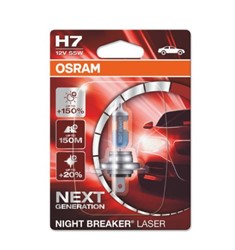 Žarulja H7 halogen Night Breaker Laser (blister, 1 kom., 12V, bijelo, 55W, tip gedore PX26D; do 150 m dug svjetlosni snop; do 150% više svjetline; do 20% jače svjetlo