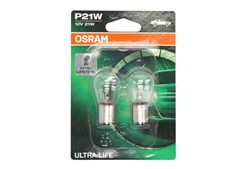 Žarulja P21W pomoćna Ultra Life (blister, 2 kom., 12V, 21W, tip gedore BA15S; do 4 puta duži vijek trajanja; s odobrenjem za cestu (homolagacija)