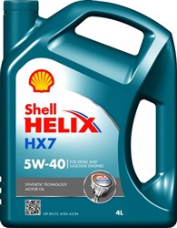 Variklių alyva SHELL Helix HX7 (4L) SAE 5W40 sintetinis HELIX HX7 5W40 4L