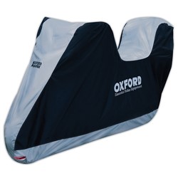 Motorcycle cover OXFORD AQUATEX NEW C colour silver, size XL - with a place for trunk