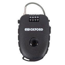 Cable with fastener Retra OXFORD colour black 750mm with a padlock; with combination lock