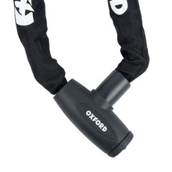 Ķēde ar slēdzeni OXFORD GP Chain 8 krāsa melna 1,2m x ķēdes posms 8mm_0