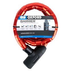 Linka z zapięciem Barrier OXFORD kolor czerwony 1400mm x 25mm_0