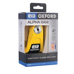 Pidurikettalukk alarmiga XA14 OXFORD värv kollane 67mm x 35mm x 60mm spindel 14mm_2