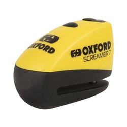 Blokada tarczy hamulcowej z alarmem Screamer7 OXFORD kolor czarny/żółty 78mm x 56mm trzpień 7mm_0