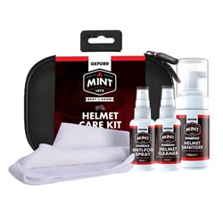 Helmet care kit OXFORD MINT 0,2l for cleaning The set contains ANTI FOG, HELMET SANITISER, HELMET CLEANER and microfibril cloth._1