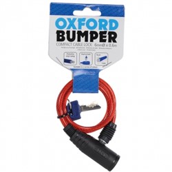 Linka z zapięciem Bumper Cable lock OXFORD kolor czerwony 600mm x 6mm_0