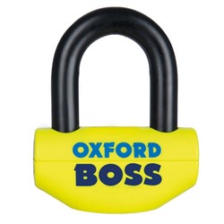 Brake disc lock Boss OXFORD colour yellow 116mm x 96mm mandrel 16mm