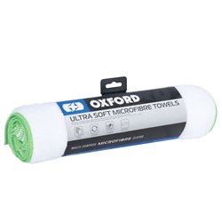 Mikropluošto šluosčių rinkinys OXFORD ((PL) ultra miękka; poliravimui; valymui; vaškavimui, 350mm, spalva balta/žalia)