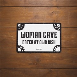 Garage plate OXFORD, size 200; 300mm, sign/digit Woman Cave, material metal_1