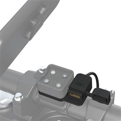 Adapter z gniazdem USB CLIQR OXFORD (kolor czarny)