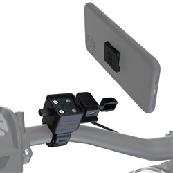 Telefono laikiklis CLIQR OXFORD (spalva juoda, montavimas prie vairo; papildomas adapteris su USB lizdu; tipas C)