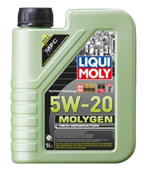 Molygen New Generation 5W20 (1L). Motoreļļa, kas veidota no netradicionālām bāzes eļļām un uz volframa bāzes veidotu pretnodiluma piedevu paketi. Piemērota Japānā un ASV ražotiem automobiļiem
