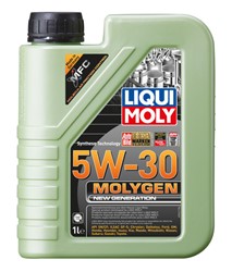 Molygen New Generation 5W30 (1L). Motoreļļa, kas veidota no netradicionālām bāzes eļļām un uz volframa bāzes veidotu pretnodiluma piedevu paketi. Piemērota Japānā un ASV ražotiem automobiļiem_0