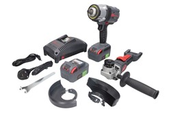 Air impact wrench; Angle grinder, Power tools kit