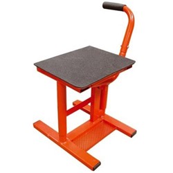 Central motorcyle lifting table, colour red