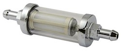 Fuel filter FFT516CHG diameter 8mm (5/16 chrome/glass)