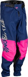 Trousers off road FLY RACING YOUTH KINETIC KHAOS colour beige/navy blue/pink