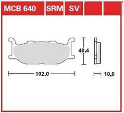 Piduriklotsid MCB640SRM TRW paagutaja, mõeldud kasutamiseks tõukerattad_0