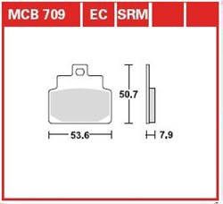Brake pads MCB709EC TRW organic, intended use offroad/route/scooters fits APRILIA