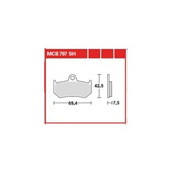 Brake pads MCB797SH TRW sinter, intended use racing/route fits MV AGUSTA_1