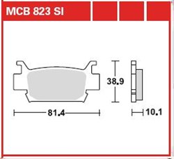 Brake pads MCB823SI TRW sinter, intended use offroad fits HONDA