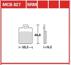 Piduriklotsid MCB827SRM TRW paagutaja, mõeldud kasutamiseks tõukerattad sobib GILERA; PIAGGIO/VESPA_0