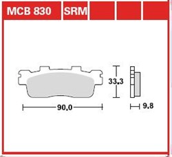 Brake pads MCB830 TRW organic, intended use offroad/route/scooters fits KAWASAKI; KYMCO_1