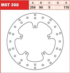 Tarcza hamulcowa MST398 tył stała TRW 256/94/5mm/110mm_1