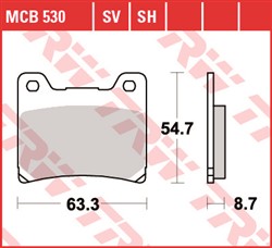 Brake pads MCB530SH TRW sinter, intended use racing/route fits NORTON; YAMAHA_1