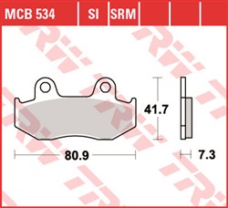 Brake pads MCB534 TRW organic, intended use offroad/route/scooters fits HONDA; PEUGEOT_2