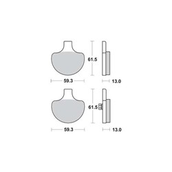 Brake pads MCB548 TRW organic, intended use offroad/route/scooters fits HARLEY DAVIDSON_1
