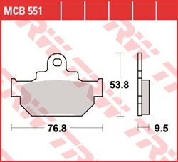 Brake pads MCB551 TRW organic, intended use offroad/route/scooters fits APRILIA; SUZUKI_1