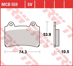 Brake pads MCB559 TRW organic, intended use offroad/route/scooters fits YAMAHA_2