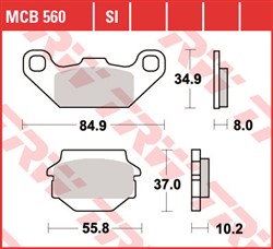 Brake pads MCB560SI TRW sinter, intended use offroad fits KAWASAKI_1
