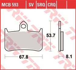 Brake pads MCB593CRQ TRW carbon, intended use racing fits HONDA_1