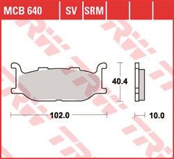 Brake pads MCB640 TRW organic, intended use offroad/route/scooters fits YAMAHA_1