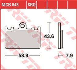 Brake pads MCB643SRQ TRW sinter, intended use racing fits KAWASAKI_1