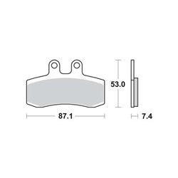 Brake pads MCB652 TRW organic, intended use offroad/route/scooters fits APRILIA; MZ/MUZ_1