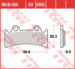 Brake pads MCB656SV TRW sinter, intended use route fits TRIUMPH; YAMAHA_2