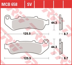 Brake pads MCB658 TRW organic, intended use offroad/route/scooters fits HONDA_1