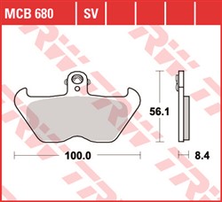 Brake pads MCB680 TRW organic, intended use offroad/route/scooters fits BETA; BMW_2