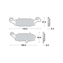 Brake pads MCB682SRQ TRW sinter, intended use racing fits KAWASAKI; SUZUKI
